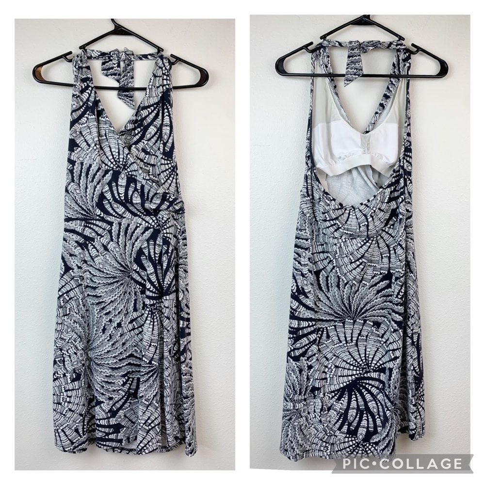 Title Nine sport mini dress halter backless empire waist shelf bra. EUC